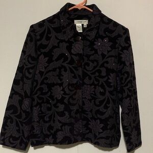 Coldwater Creek Women's Black Floral Blazer